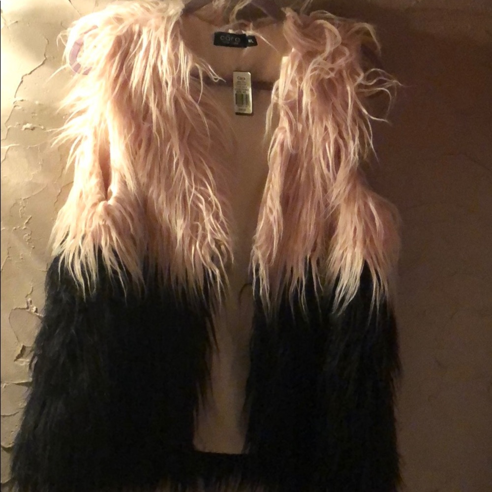 Multi color fur vest ( new)